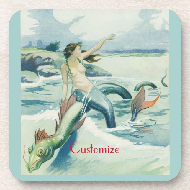 Mermaid Riding Sea Serpent Thunder_Cove   Coaster (Front)