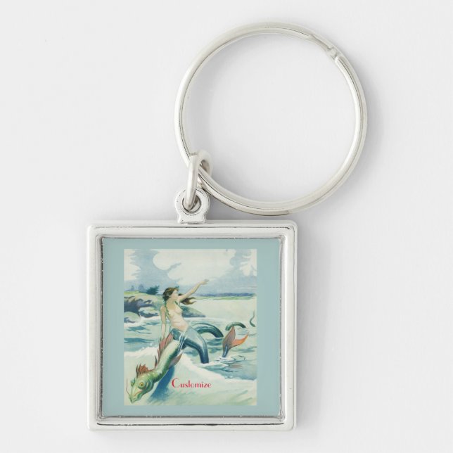 Mermaid Riding Sea Serpent Thunder_Cove  Key Ring (Front)