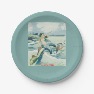 Mermaid Riding Sea Serpent Thunder_Cove   Paper Plate