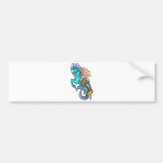 mermaid riding seahorse bumper sticker