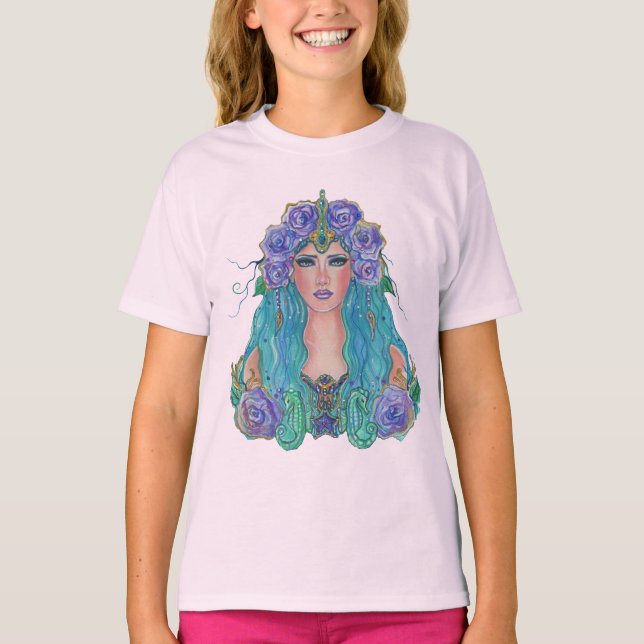 Mermaid Rose in the sea art by Renee Lavoie  T-Shirt (Front)