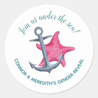 Mermaid/Sailor Nautical Gender Reveal Sticker