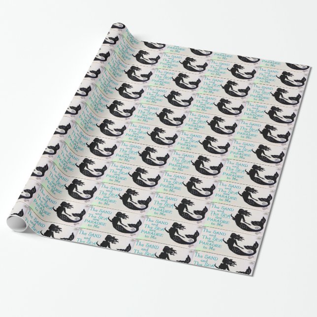 mermaid sand and sea wrapping paper (Unrolled)