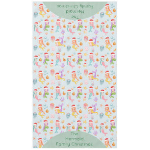 Mermaid Santa Christmas Tablecloth