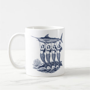 Mermaid Sardine Vintage Tinned Fish Coffee Mug