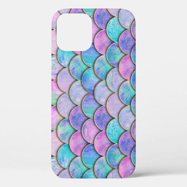Mermaid Scale Japanese Watercolor Pattern Case-Mate iPhone Case (Back)