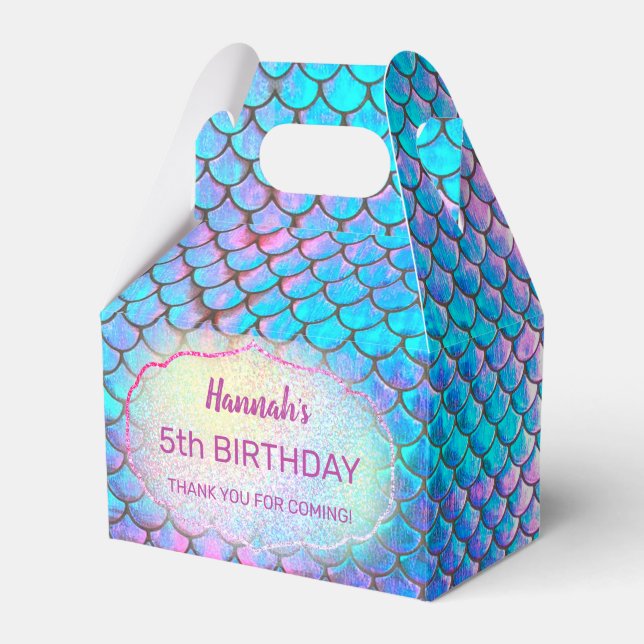 mermaid scale kids Birthday Favour Box (Front Side)