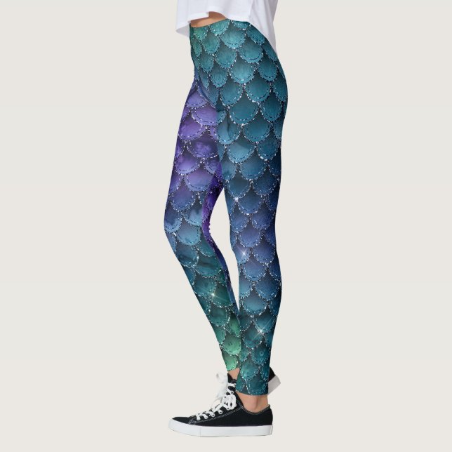 Mermaid Scale Leggings - Custom Fish Design (Left)