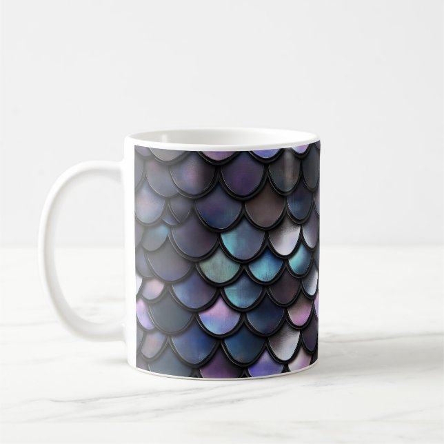 Mermaid Scale Pattern Coffee Mug (Left)