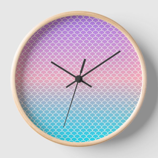 Mermaid Scale Wall Clock  (Front)