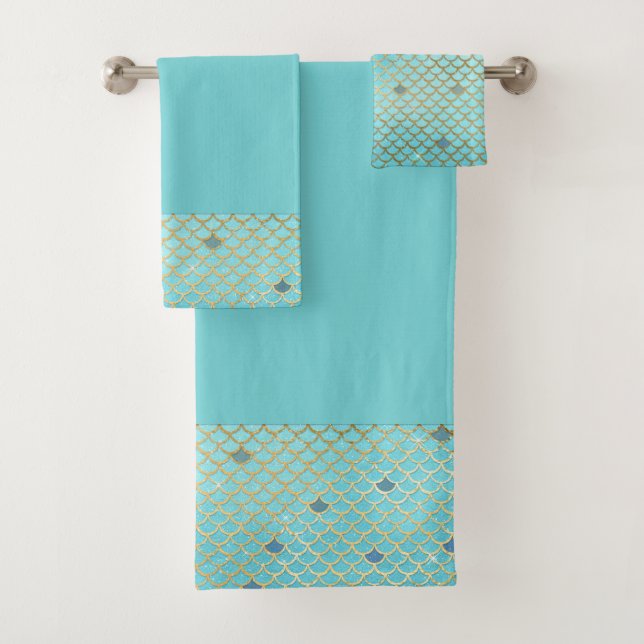 Mermaid Scales Bath Towel Set (Insitu)