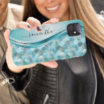 Mermaid Scales Blue Handwritten Name Metal iPhone 12 Pro Case<br><div class="desc">This design is also available on other phone models. Choose Device Type to see other iPhone, Samsung Galaxy or Google cases. Some styles may be changed by selecting Style if that is an option. This design may be personalised in the area provided by changing the photo and/or text. Or it...</div>