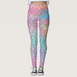 Mermaid Scales Colourful Pretty Pastel Pink Purple Leggings<br><div class="desc">This design was created through digital art. It may be personalised by clicking the customise button and changing the colour, adding a name, initials or your favourite words. Contact me at colorflowcreations@gmail.com if you with to have this design on another product. Purchase my original abstract acrylic painting for sale at...</div>