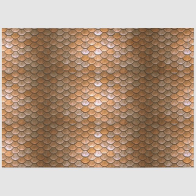 Mermaid Scales Decoupage Background Gold 2  Tissue Paper (Front)