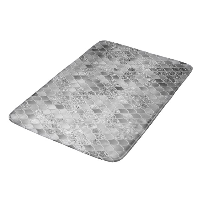 Mermaid Scales Glam #16 (Faux Glitter) #decor #art Bath Mat (Angled)