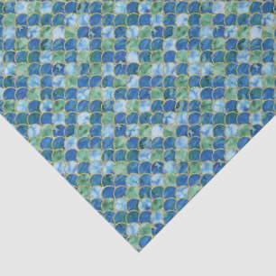 Mermaid Scales Gold Blue & Mint Green Decoupage  Tissue Paper