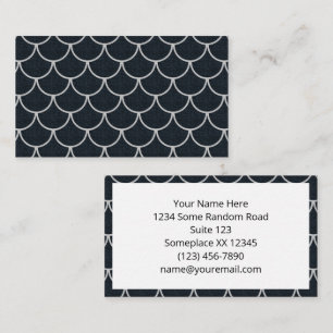 Mermaid Scales in Black and Silver Sparkle Business Card
