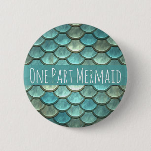 Mermaid Scales in Teal and Silver 6 Cm Round Badge