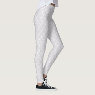 Mermaid Scales in White Sparkle Leggings