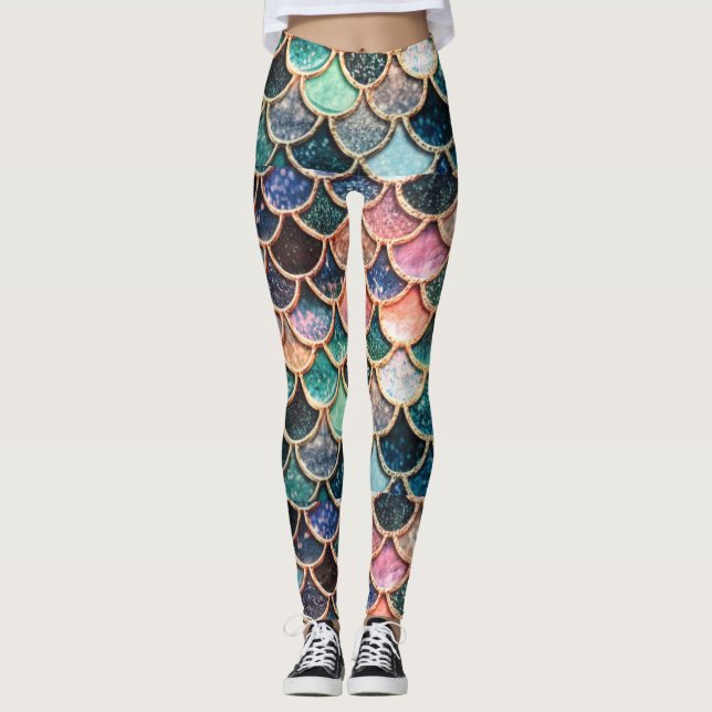 Mermaid Scales Leggins Leggings (Front)