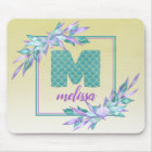 Mermaid Scales Monogram | Watercolor Ombre Floral