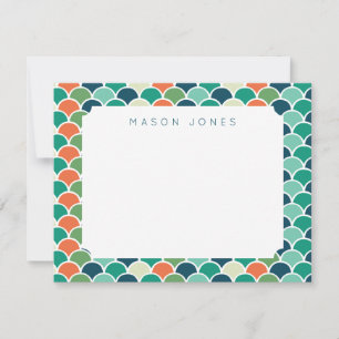 Mermaid Scales Multi Coloured Personalised Kids Card