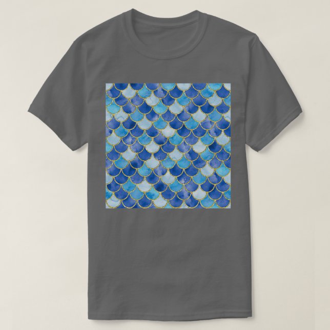 Mermaid Scales Neck Gator Blue Mermaid Scales 2 T-Shirt (Design Front)
