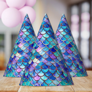 Mermaid Scales Pattern Little Girls Birthday Party Hat