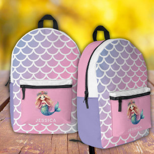 Mermaid scales Purple and Pink Print Cut Sew Bag