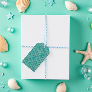 Mermaid Scales Sea Green Turquoise  Gift Tags