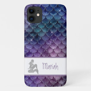 *~* Mermaid Scales Silver Glitter Pink Teal Blue Case-Mate iPhone Case