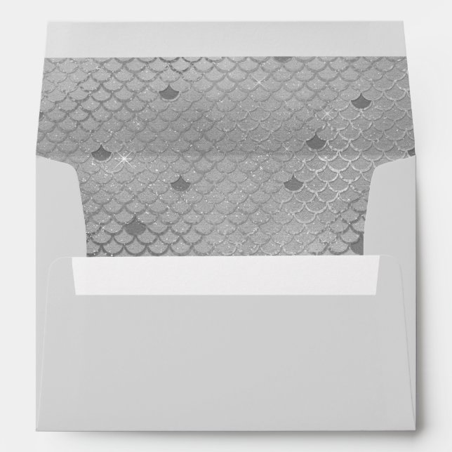 Mermaid Scales Silver Grey 5X7 Envelopes (Back (Bottom))