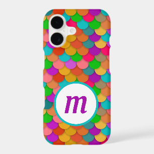 Mermaid Scales Trendy Colourful Monogram