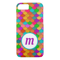 Mermaid Scales Trendy Colourful Monogram