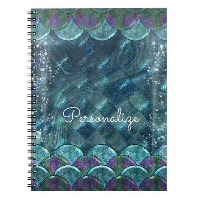 Mermaid Scales Under the Sea Enchanted Magical Spiral Notebook (Front)