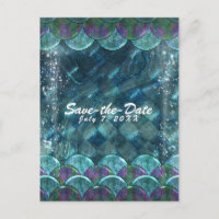 Mermaid Scales Under the Sea Party Save the Date