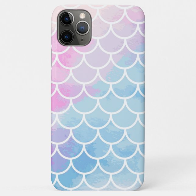Mermaid Scales Watercolor Ombre Trendy  Case-Mate iPhone Case (Back)