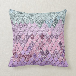 Mermaid Scales with Unicorn Girls Glitter #4 Cushion