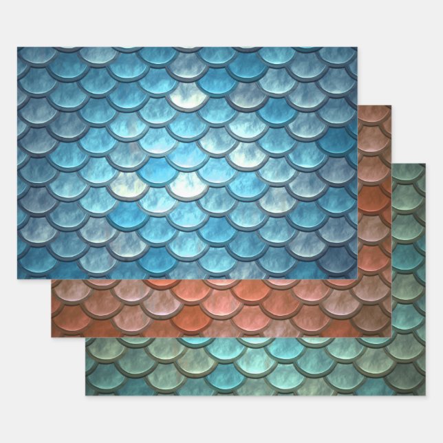 Mermaid Scales Wrapping Paper Sheets (Set)