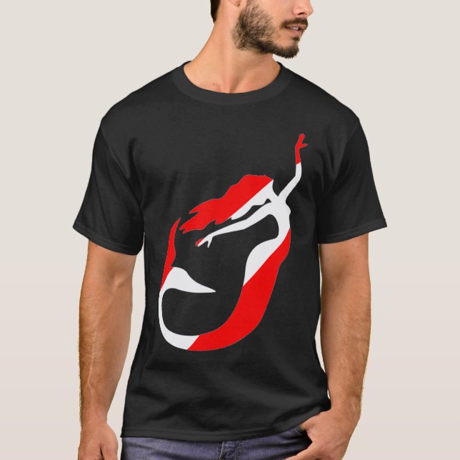 Mermaid Scuba Diving Flag  Scuba Diving Flag  T-Shirt (Front)
