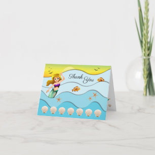 Mermaid Sea Adventure Ocean Waves Thank You Card