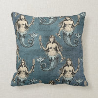Mermaid Sea Creatures Ocean Blue Colour Handwritte