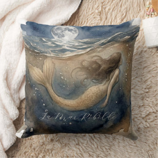 Mermaid Sea Dark Coastal Cushion