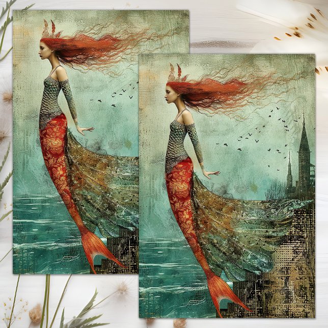 MERMAID SEA GODDESS DECOUPAGE TISSUE PAPER (MERMAID SEA GODDESS DECOUPAGE TISSUE PAPER)