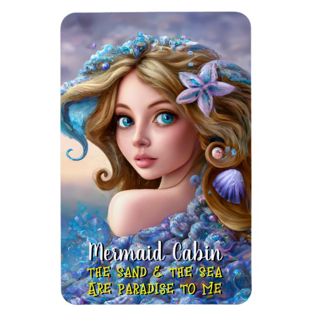 Mermaid Sea Goddess Nymph Siren Cruise Room Door Magnet (Vertical)