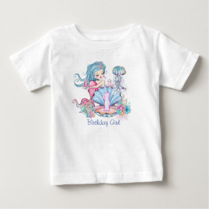Mermaid Sea Life   Birthday Party with Custom Age Baby T-Shirt