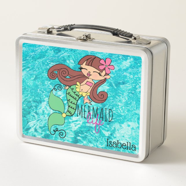 Mermaid Sea Life Metal Lunch Box (Front)
