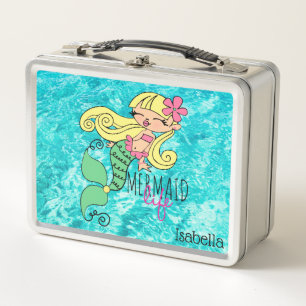 Mermaid Sea Life Metal Lunch Box