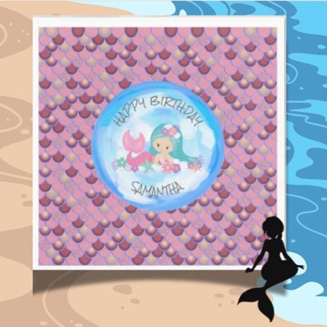 Mermaid Sea Purple Pink Scales   Napkins (we would be delighted to have you join us “under the sea.”)