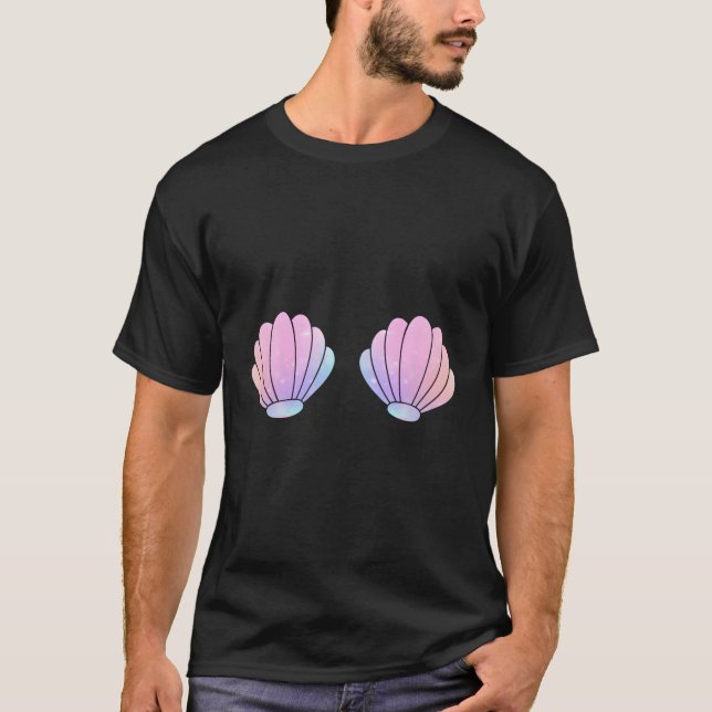 Mermaid Sea Shell Bra Bachelorette Py T-Shirt (Front)